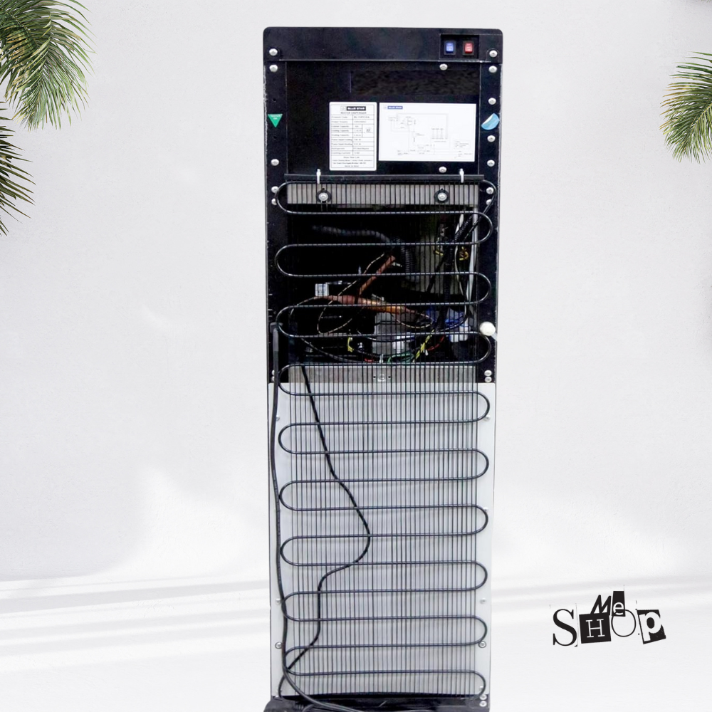 Back view of the stylish BL1HPCGA dispenser, showing its three taps for hot, cold and ambient water. Back view of the stylish BL1HPCGA dispenser, showing its three taps for hot, cold and ambient water.