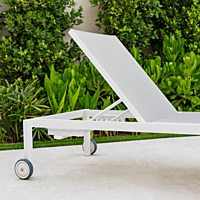 Olimpia Sunlounger | White Texturized | Ash Fabric | Stackable | OLT-SR/BLT-38/00 | Balliu