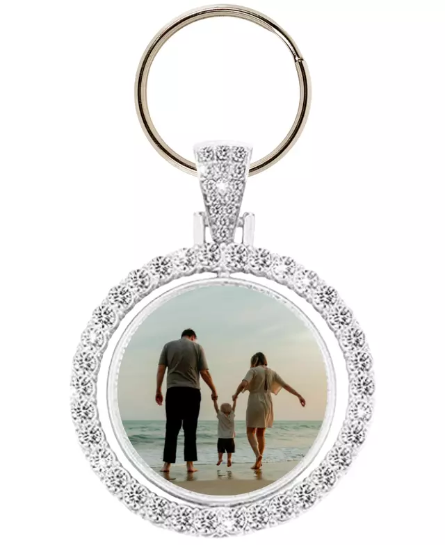 Custom Beveled Rhinestone Keychain