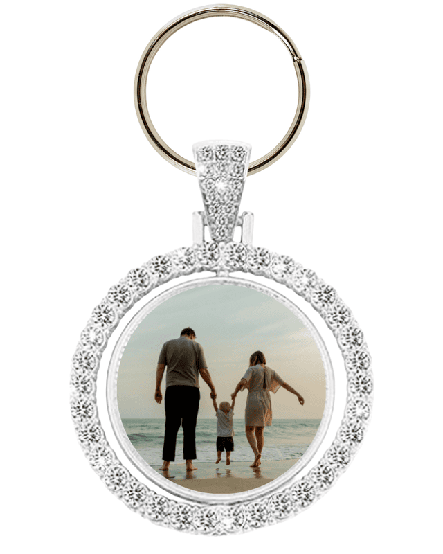 Custom Beveled Rhinestone Keychain