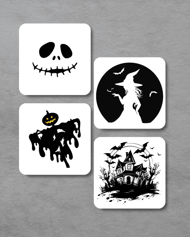 Halloween Beverage Coasters, Set of 4