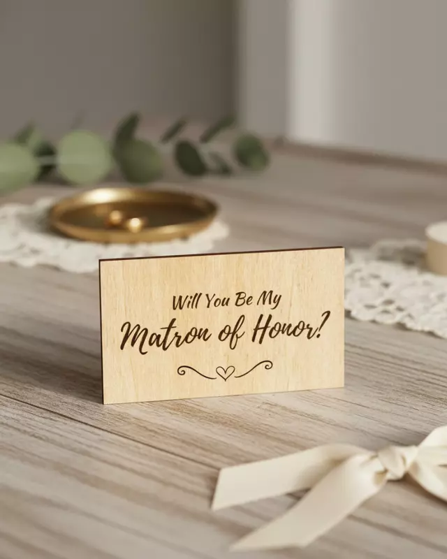 Heirloom Collection Bride’s Proposal Cards featuring engraved personalized bridal party cards.