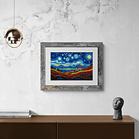 Scottish Highlands Meets Starry Night Magic | Van Gogh-Inspired Canvas Print