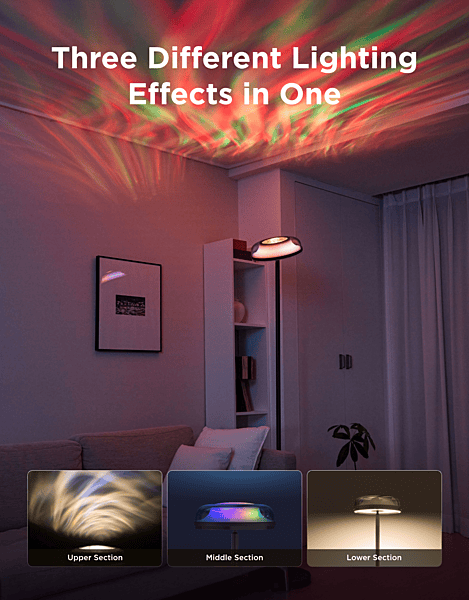 Govee Uplighter Floor Lamp - Tri-Zone RGBIC Smart LED with Matter Support