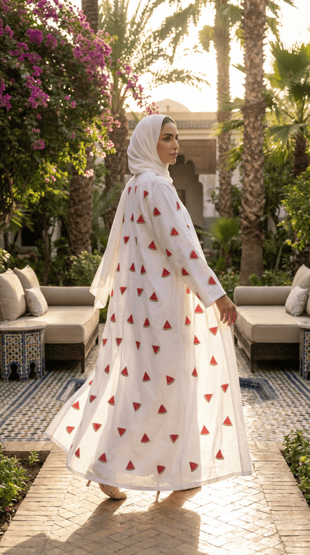WaterMelon Linen Abaya