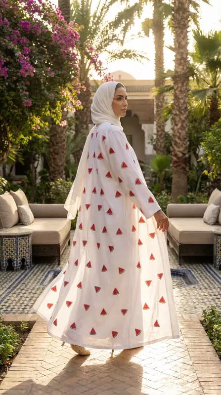WaterMelon Linen Abaya