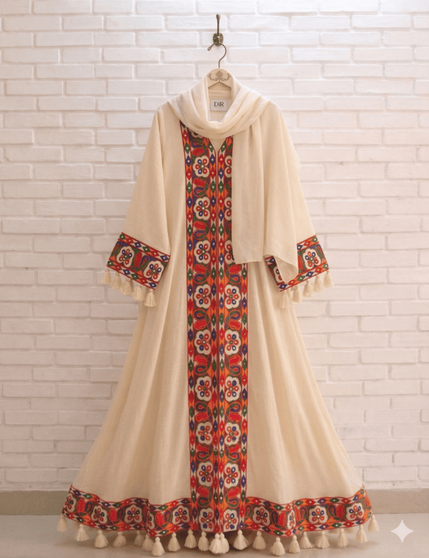 Colorful lace abaya