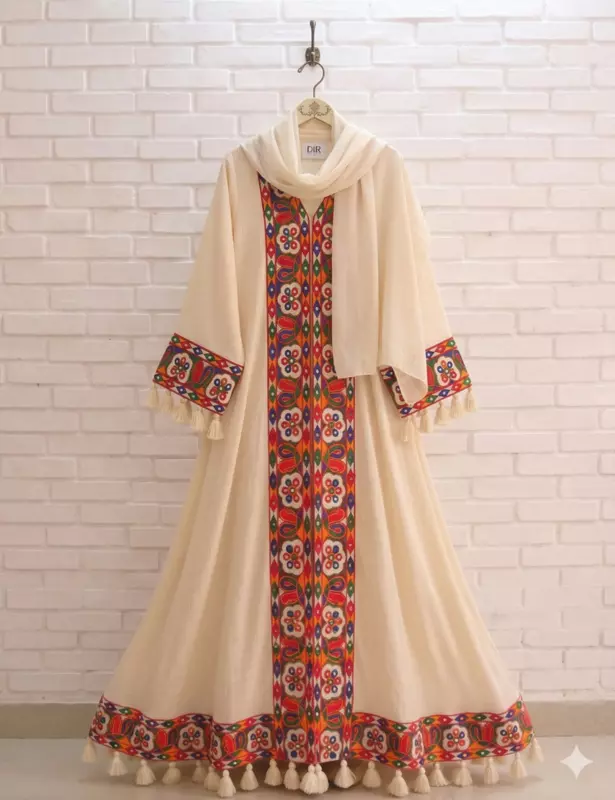 Colorful lace abaya
