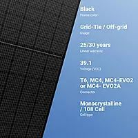 Canadian Solar 455W Black Monofacial Panel – 108 Half-Cells | Pallet of 31 | CS6.1-54TM-455H