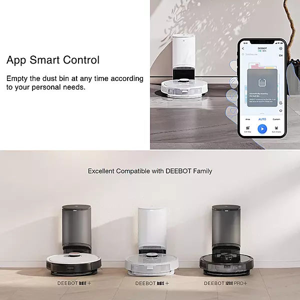 Ecovacs Original Auto-Empty Station for DEEBOT N10, N8 & T8 Family (2 Dust Bags Incl)