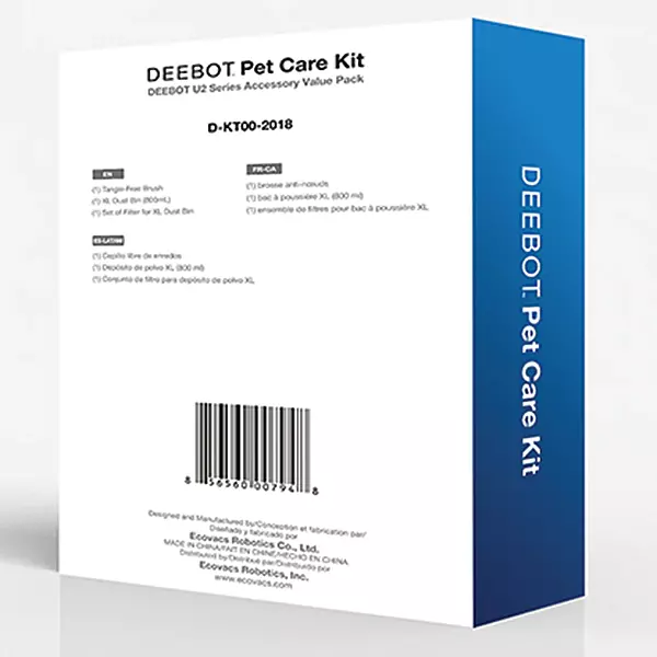 Ecovacs DEEBOT U2 Series Pet Care Kit - XL 800ml Dustbin, Pet Brush, Filter
