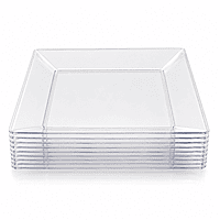 Plates Square Clear 10" 12/10