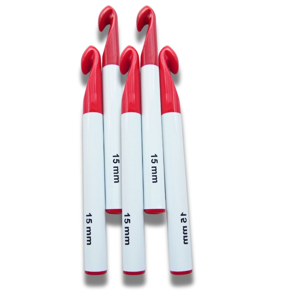 Aguja Crochet Plastica 15Mm  Paquete X 5Und Aguja Crochet Plastica 15Mm  Paquete X 5Und