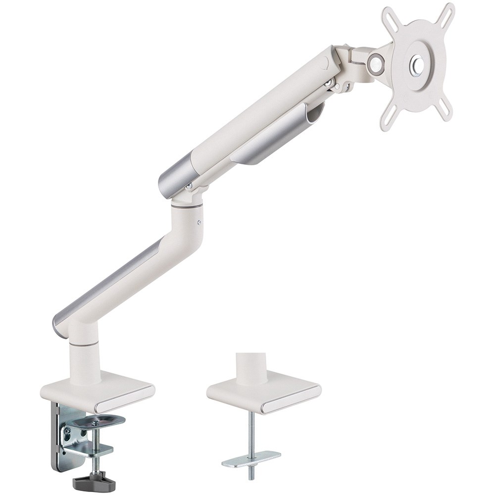 Ergovida Premium Slim Spring Assistant Aluminium Single Monitor Arm White