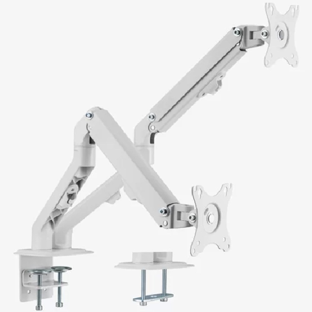 Ergovida Minimalist Spring Assisted Aluminium Dual Monitor Arm White