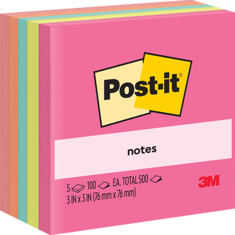Post-it 654-5AN Notes 76 x 76mm Poptimistic Pack  of 5
