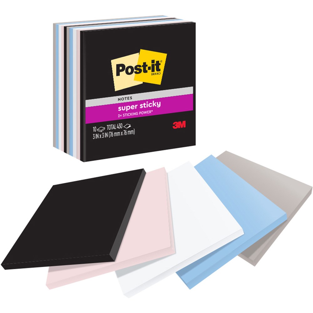 Post-it 654-10SSNE Super Sticky Notes 76 x 76mm Simply Serene Pack  of 10
