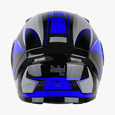 STEELBIRD SBA-21 ISS AIR CARBON MATT BLACK/BLUE C/V (M)