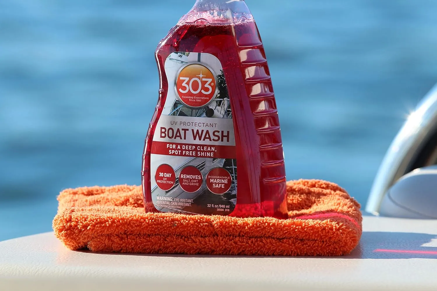 303 Products Marine Boat Wash with UV Protectant - For A Deep Clean, Spot Free Shine - 30 Day UV Protection - Removes Salt