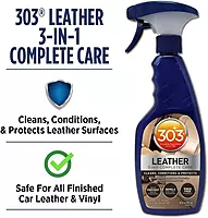 303 Products Leather 3-In-1 Complete Care - Cleans, Conditions, & Protects - Helps Prevent Fading & Cracking