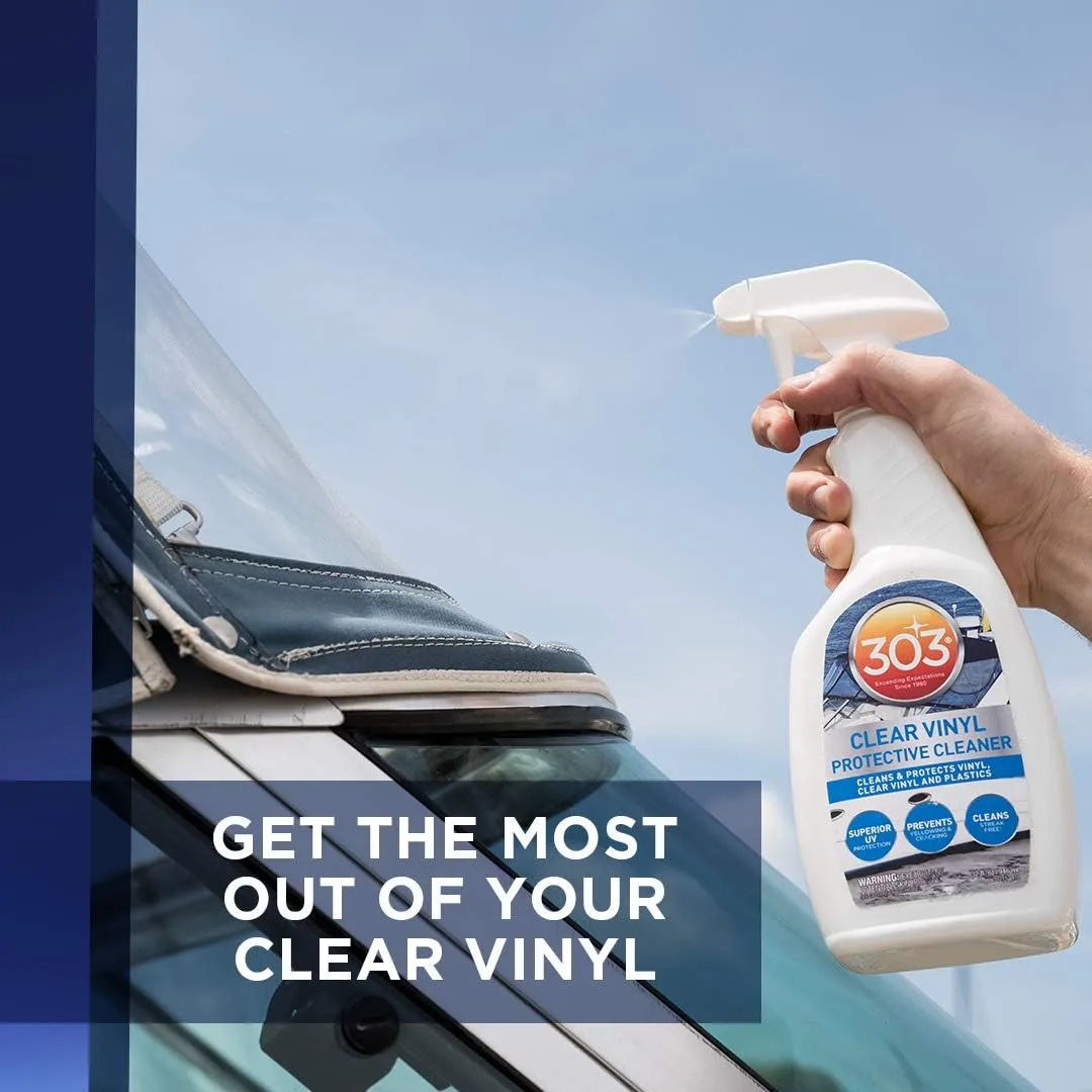 303 Products Marine Clear Protective Cleaner - Cleans and Protects Vinyl and Plastics, Provides Superior UV Protection