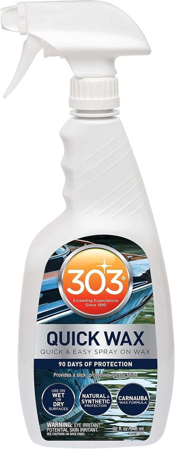 303 Marine Quick Wax - Quick & Easy - 90 Days Of Protection - Provides a Slick, Protective