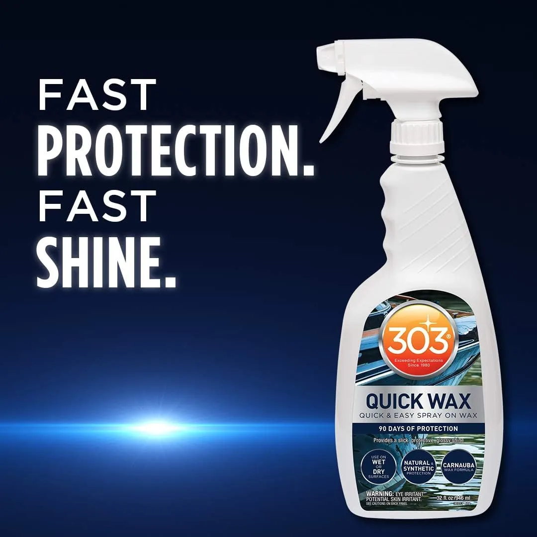 303 Marine Quick Wax - Quick & Easy - 90 Days Of Protection - Provides a Slick, Protective