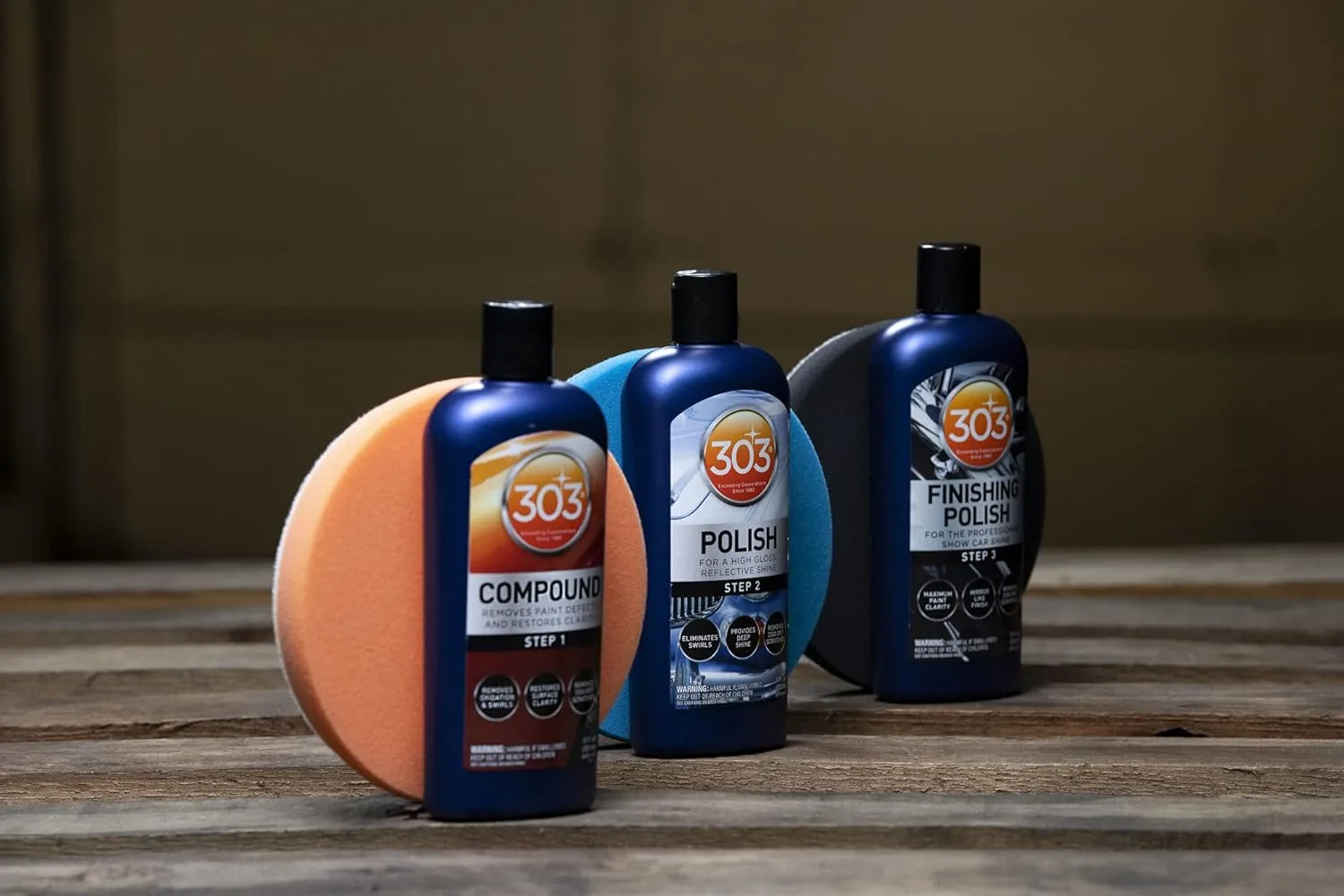303 Polish - for High Gloss, Reflective Shine - Eliminates Swirls - Provides Deep Shine to Paint - Removes 2000 Grit Scratches (Step 2), 12 fl. oz. (30704)