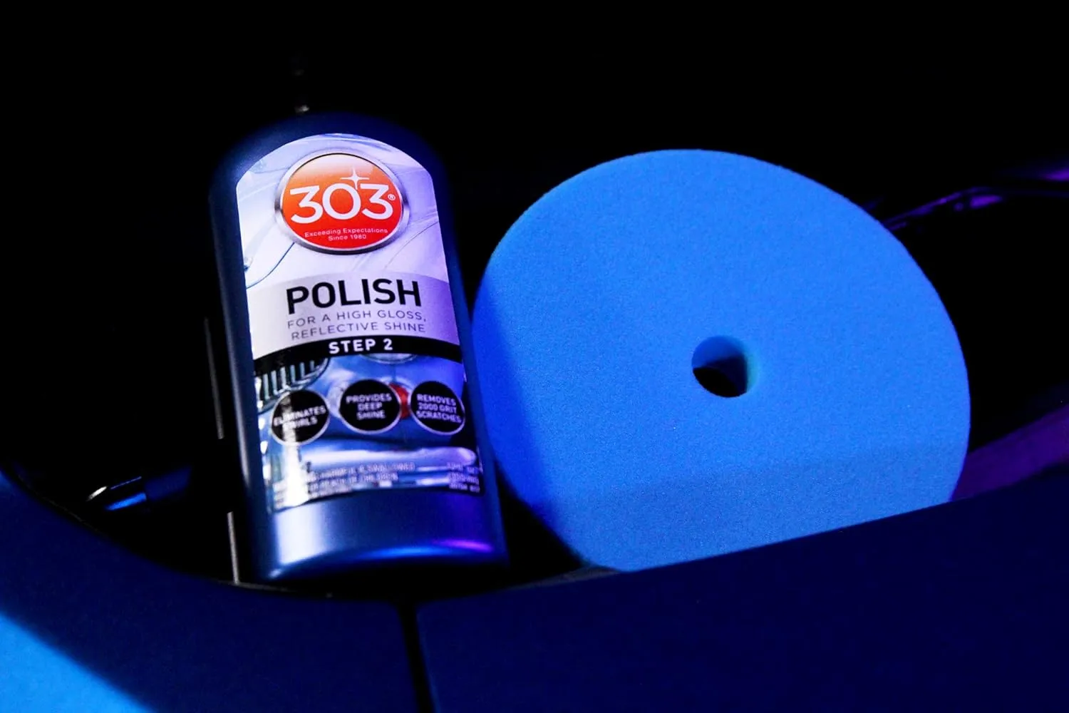 303 Polish - for High Gloss, Reflective Shine - Eliminates Swirls - Provides Deep Shine to Paint - Removes 2000 Grit Scratches (Step 2), 12 fl. oz. (30704)