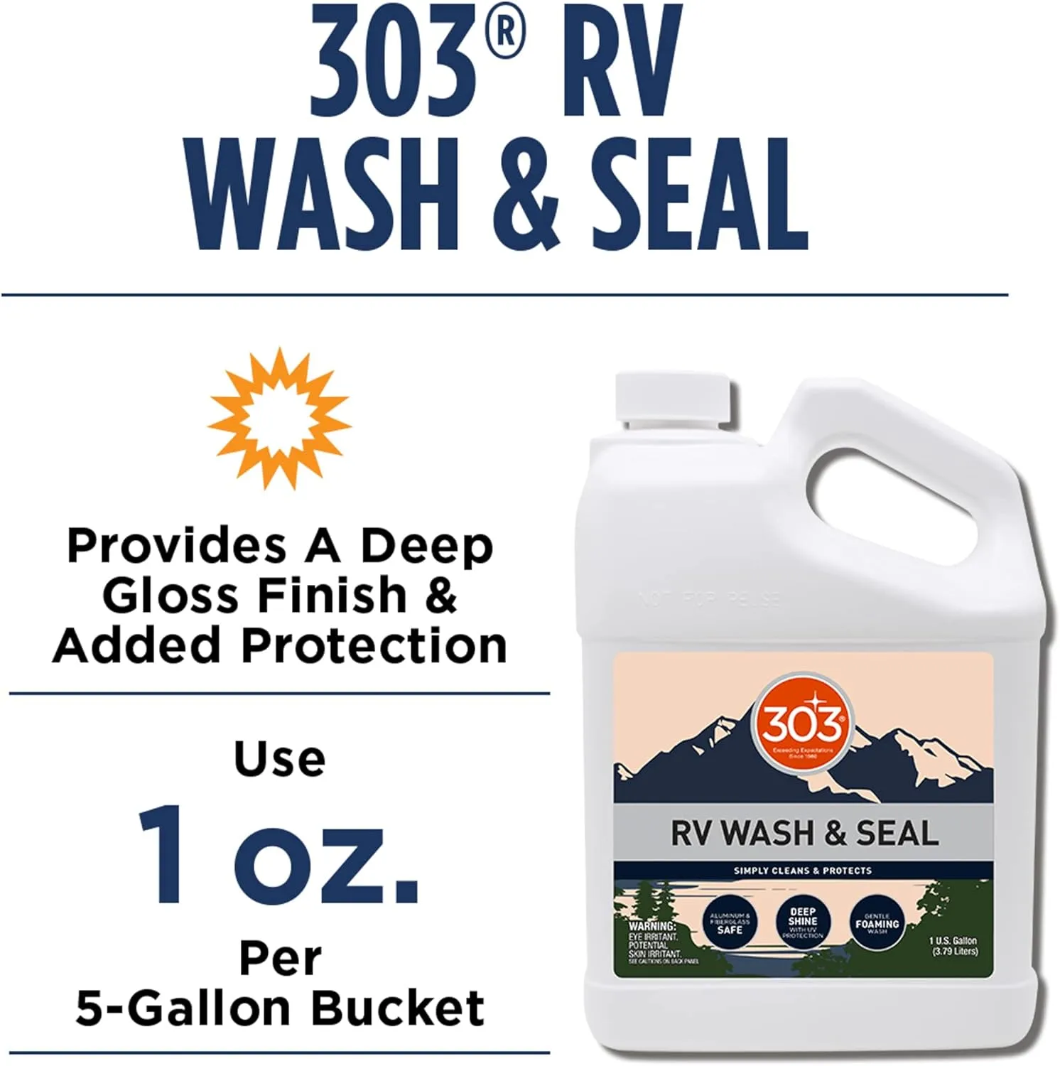 303 Products RV Wash & Seal - Clean, Streak-Free Finish, pH Neutral with High Foaming Formula