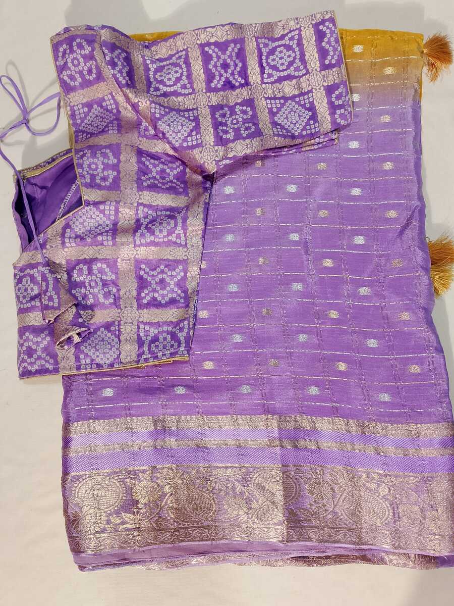 J490: Ready To Ship Beautiful Chinnon Silk Saree With Stitched Blouse