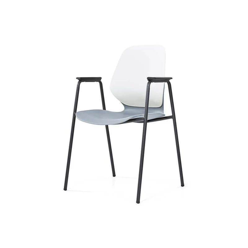 Sylex Kaleido 4 Leg Chair Polypropylene White Back Grey Seat With Arms