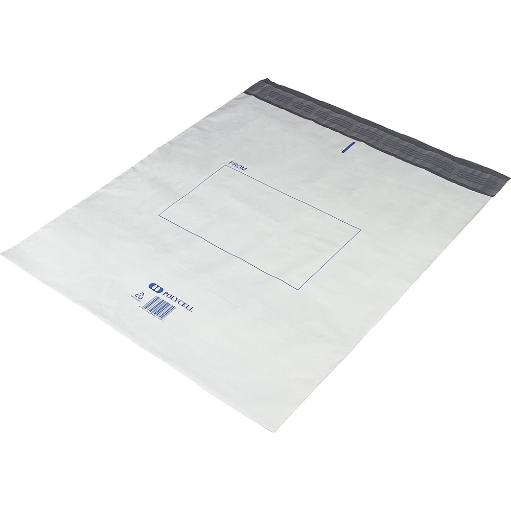 Protext Polycell Plastic Courier Bag 500mm x 550mm White Pack  of 50