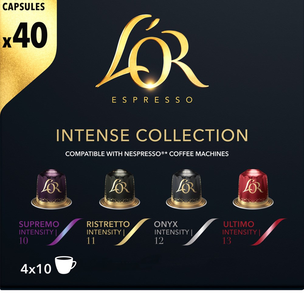 L'OR Espresso Coffee Capsules Intense Collection Box  Of 40