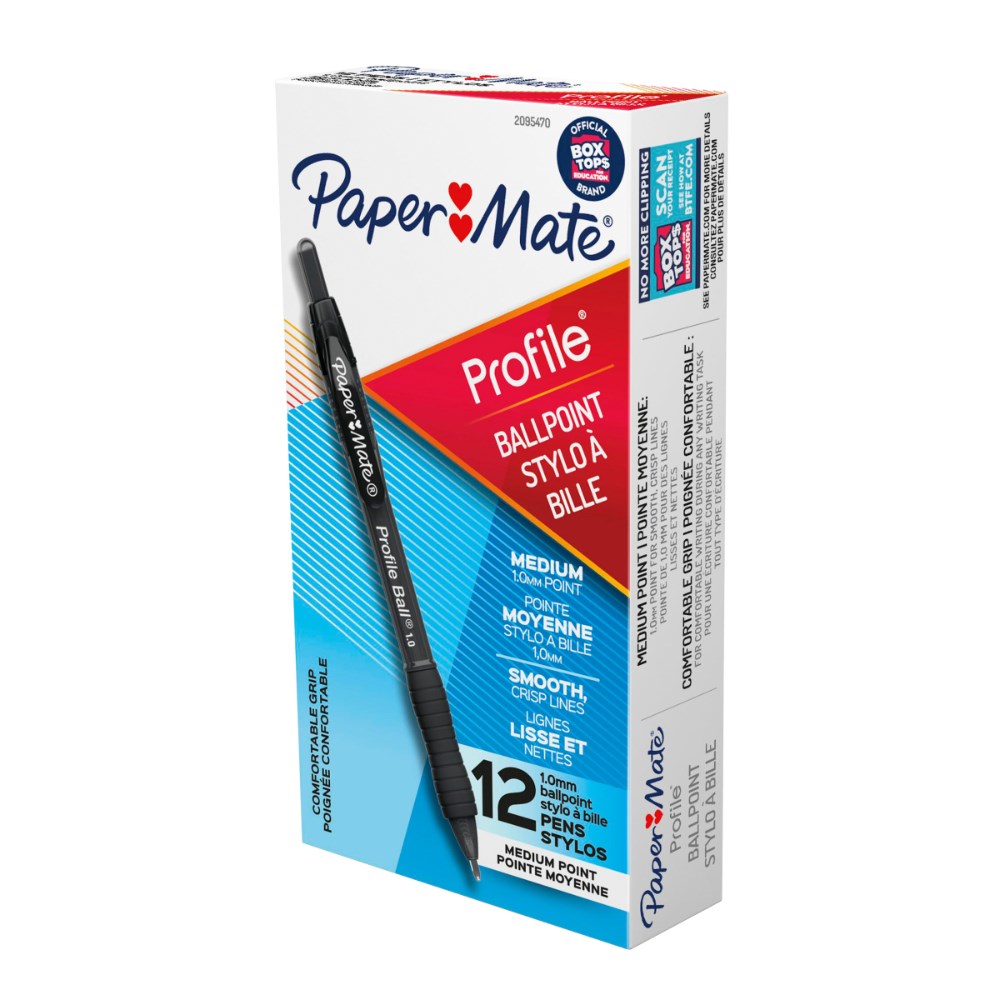 Paper Mate Profile Retractable Ballpoint Pen 1mm Black Box  of 12