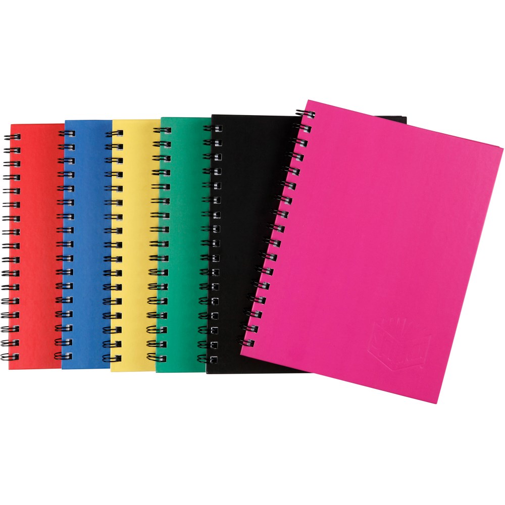 Spirax 510 Hardcover Notebook A6 Ruled 200 Page Side Opening Assorted Pack  of 5