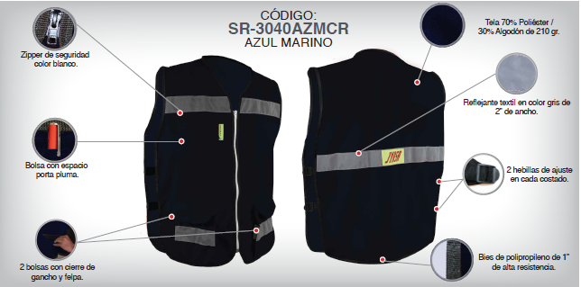 CHALECO RESCATISTA AZUL MARINO JYRSA T/CHICO