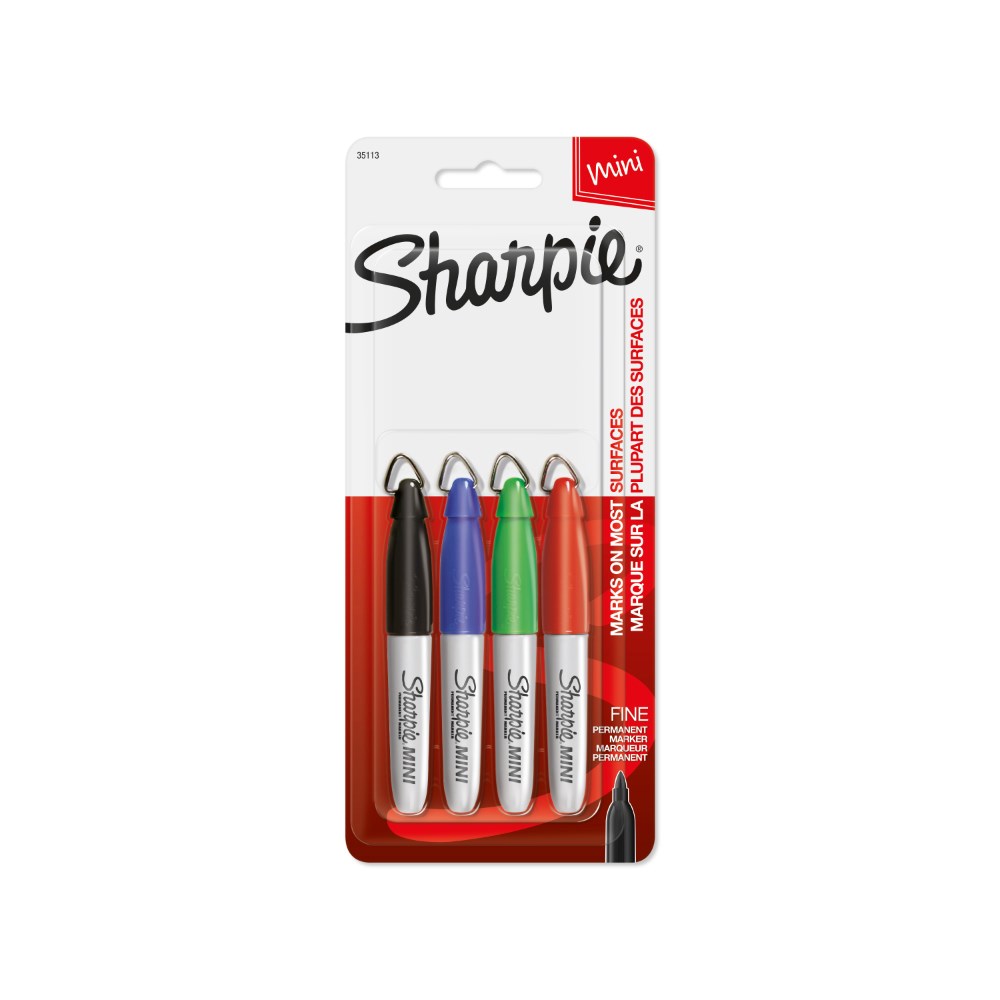 Sharpie Mini Fine Point Marker Permanent Bullet 1.0mm Assorted Pack  of 4