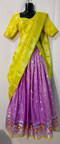 K0189: Ready To Ship Beautiful Pure Zari Kota Silk Lehenga Set