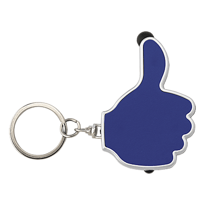 3 in 1 Thumbs Up Keychain with Stylus and LED Light