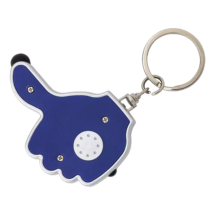3 in 1 Thumbs Up Keychain with Stylus and LED Light