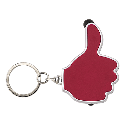 3 in 1 Thumbs Up Keychain with Stylus and LED Light