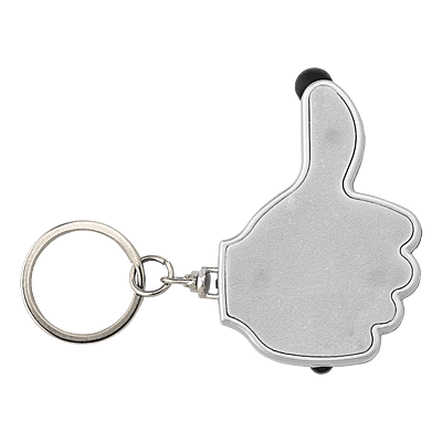 3 in 1 Thumbs Up Keychain with Stylus and LED Light