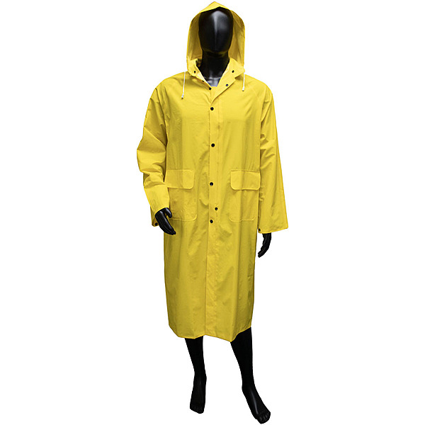 3 piece yellow rainsuit, .35 mm, PVC/polyester, detachable hood