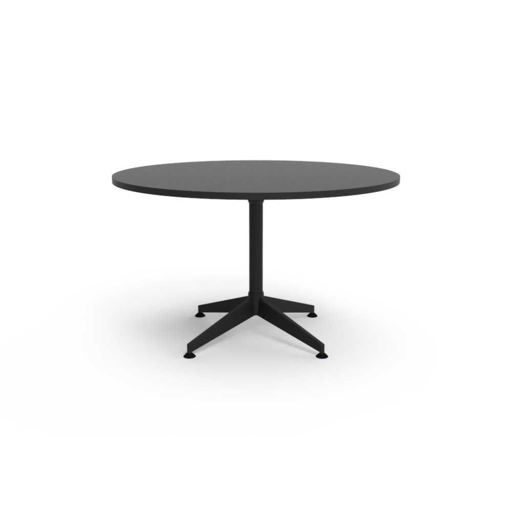 Rapidline Typhoon Round Meeting Table 1200D x 750mmH Black Top All Black Frame