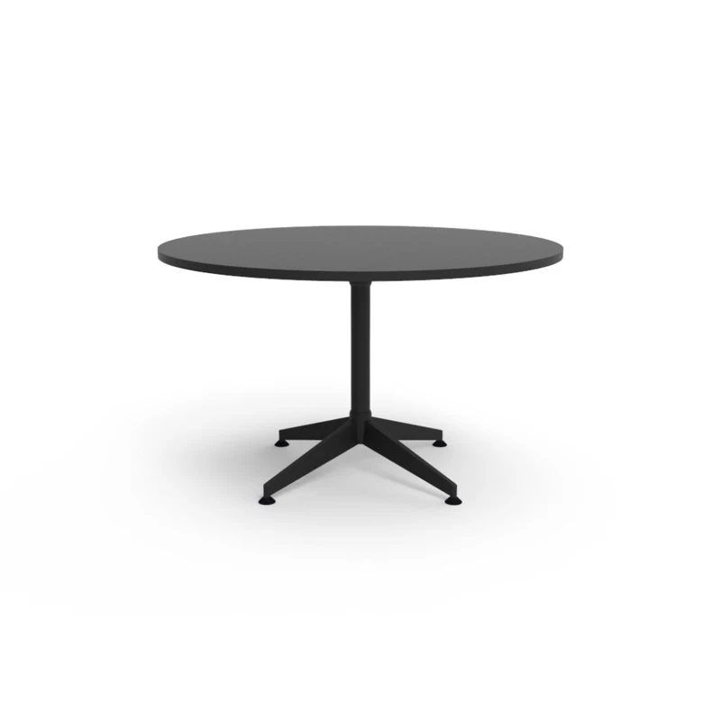 Rapidline Typhoon Round Meeting Table 1200D x 750mmH Black Top All Black Frame
