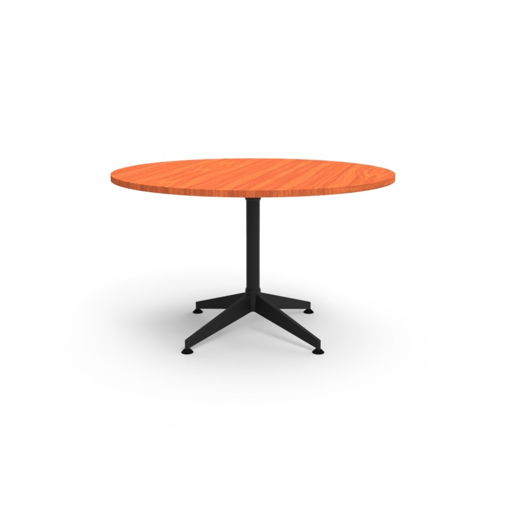 Rapidline Typhoon Round Meeting Table 1200D x 750mmH Cherry Top All Black Frame