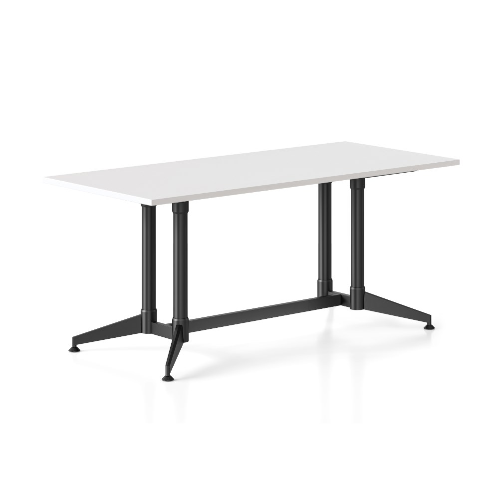 Rapidline Typhoon Meeting Table 1800W x 750D x 750mmH White Top All Black Frame
