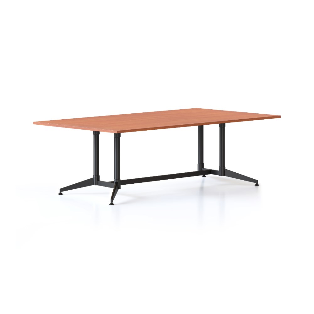 Rapidline Typhoon Meeting Table 2400W x 1200D x 750mmH Cherry Top All Black Frame