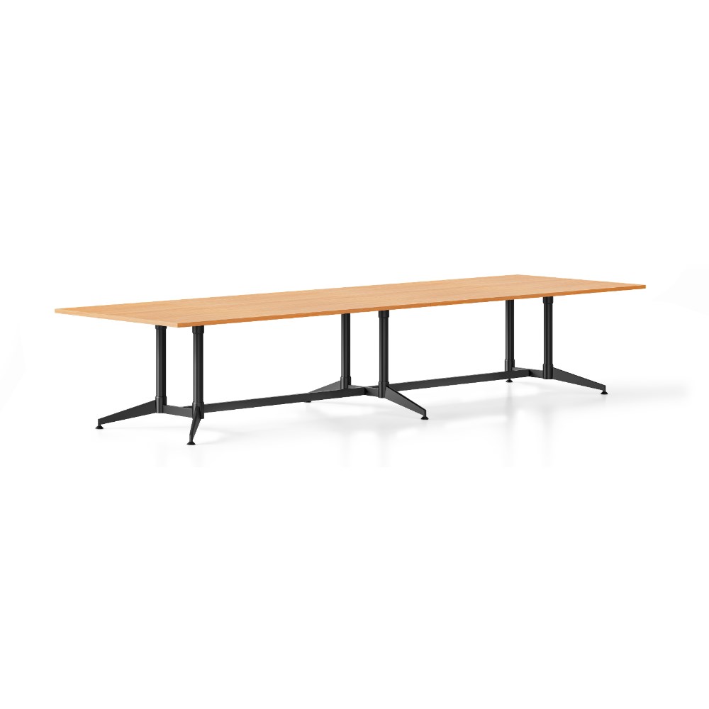 Rapidline Typhoon Meeting Table 3200W x 1200D x 750mmH Beech Top All Black Frame